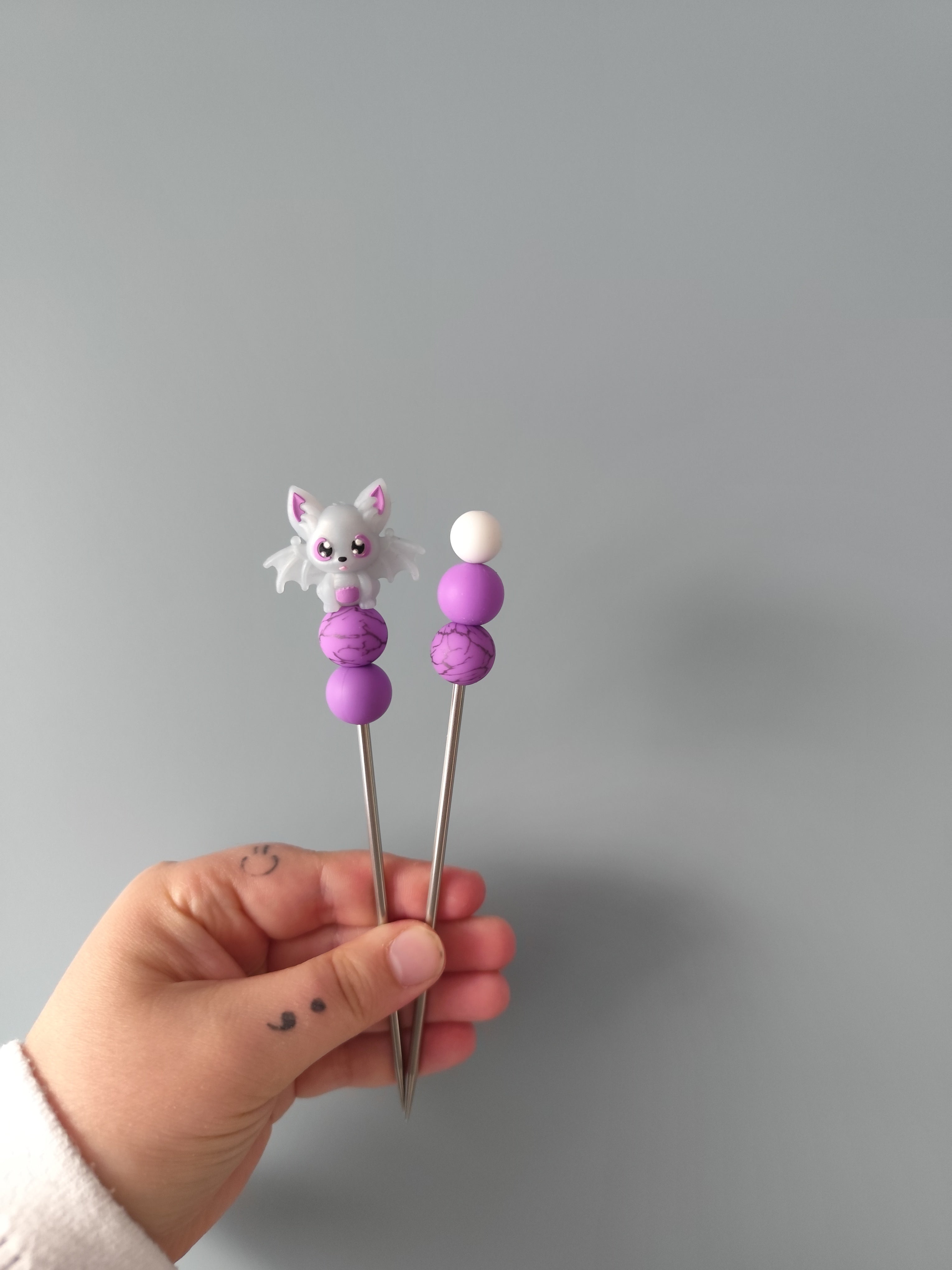 Weiße Fledermaus Amigurumisticks